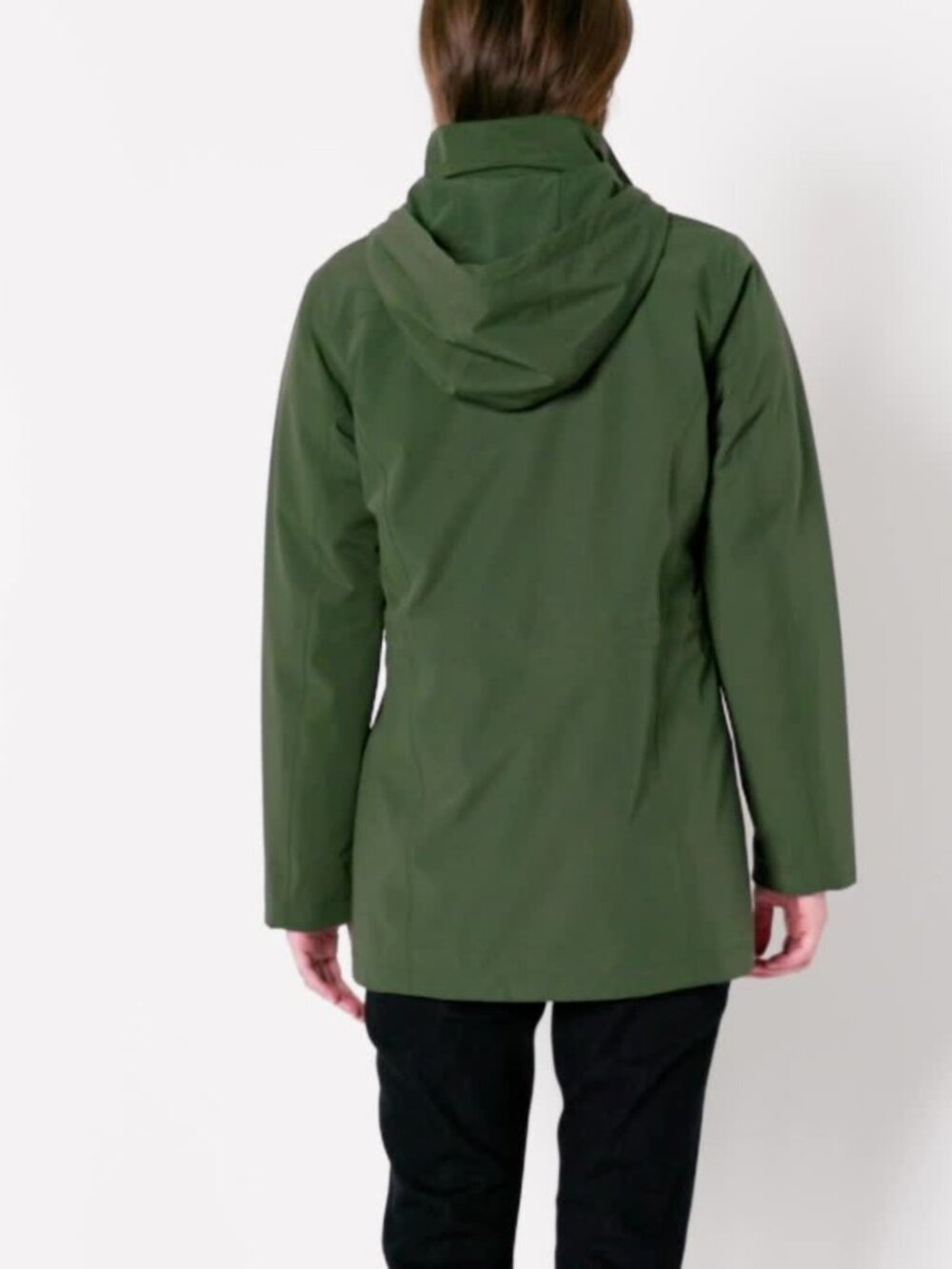 Waterproof Long Hooded Rain Jacket Relaxed Fit Women's Anorak Lightweight - Picture 7 of 7